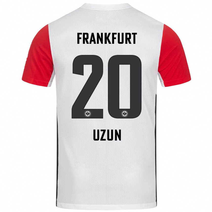 Kids Football Can Uzun #20 White Red Home Jersey 2024/25 T-Shirt Canada