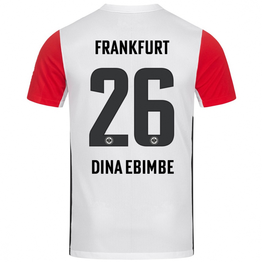 Enfant Football Maillot Junior Dina Ebimbe #26 Blanc Rouge Tenues Domicile 2024/25 Canada