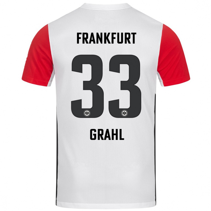 Kids Football Jens Grahl #33 White Red Home Jersey 2024/25 T-Shirt Canada