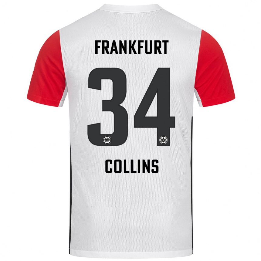 Enfant Football Maillot Nnamdi Collins #34 Blanc Rouge Tenues Domicile 2024/25 Canada