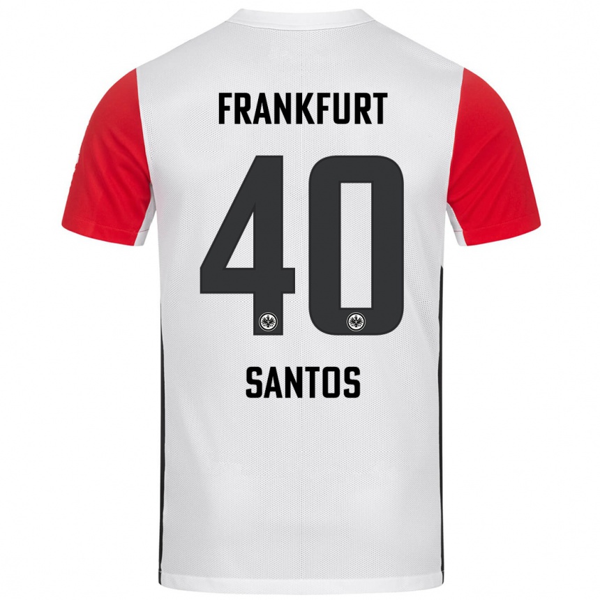 Enfant Football Maillot Kauã Santos #40 Blanc Rouge Tenues Domicile 2024/25 Canada