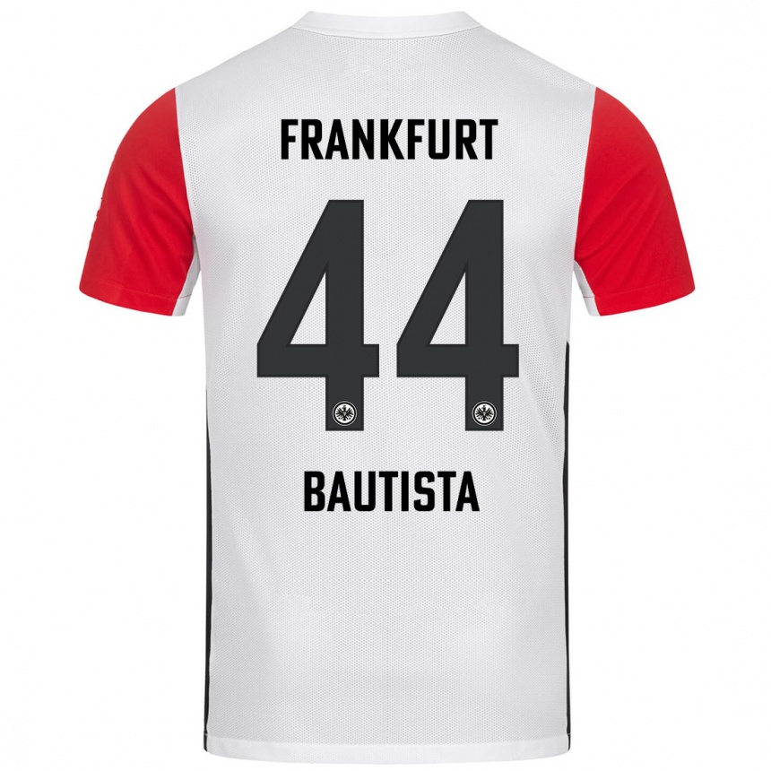 Kids Football Davis Bautista #44 White Red Home Jersey 2024/25 T-Shirt Canada