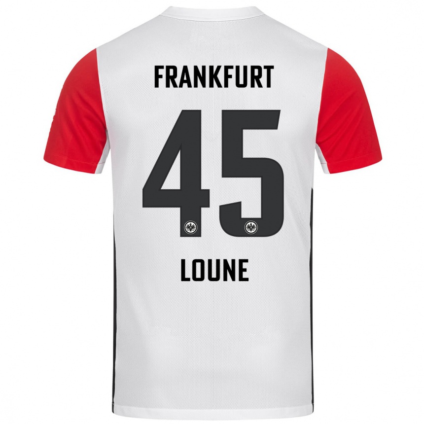 Enfant Football Maillot Mehdi Loune #45 Blanc Rouge Tenues Domicile 2024/25 Canada