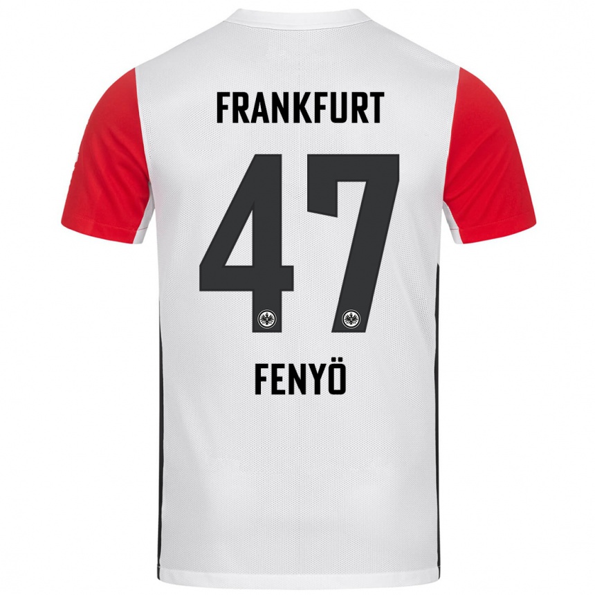 Kids Football Noah Fenyö #47 White Red Home Jersey 2024/25 T-Shirt Canada