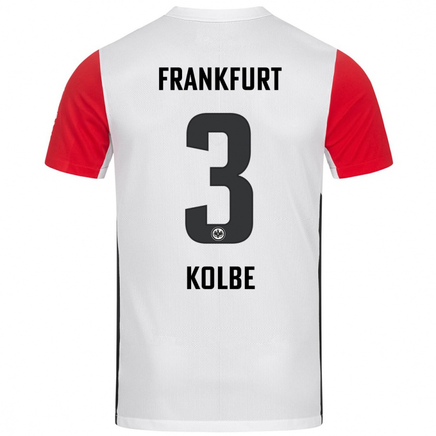 Kids Football Louis Kolbe #3 White Red Home Jersey 2024/25 T-Shirt Canada