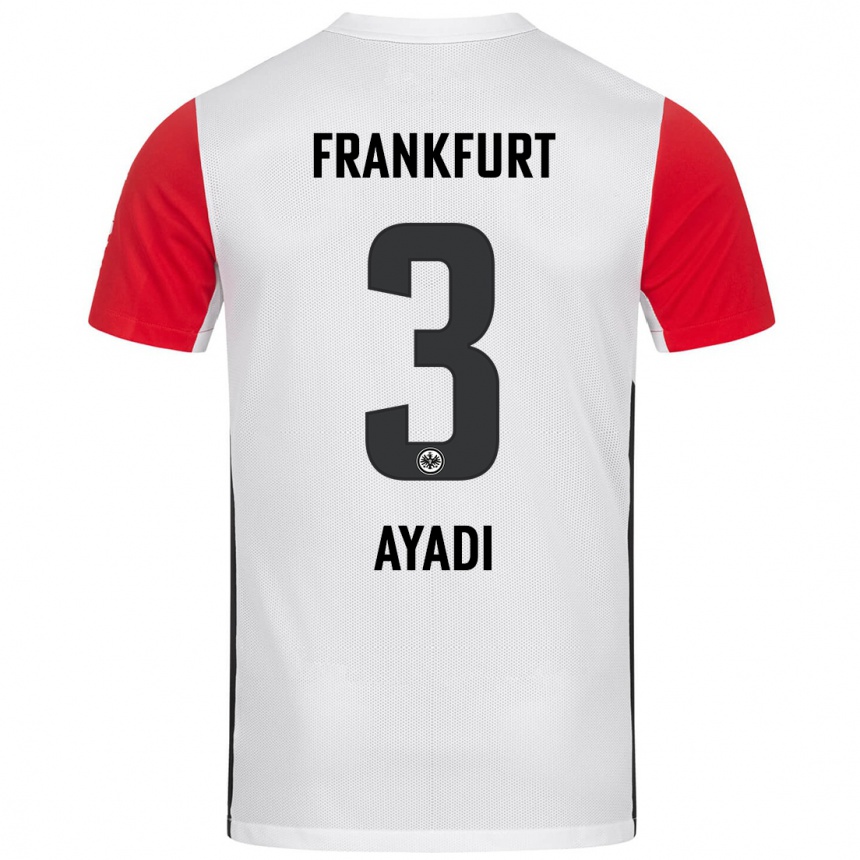 Enfant Football Maillot Akram Ayadi #3 Blanc Rouge Tenues Domicile 2024/25 Canada