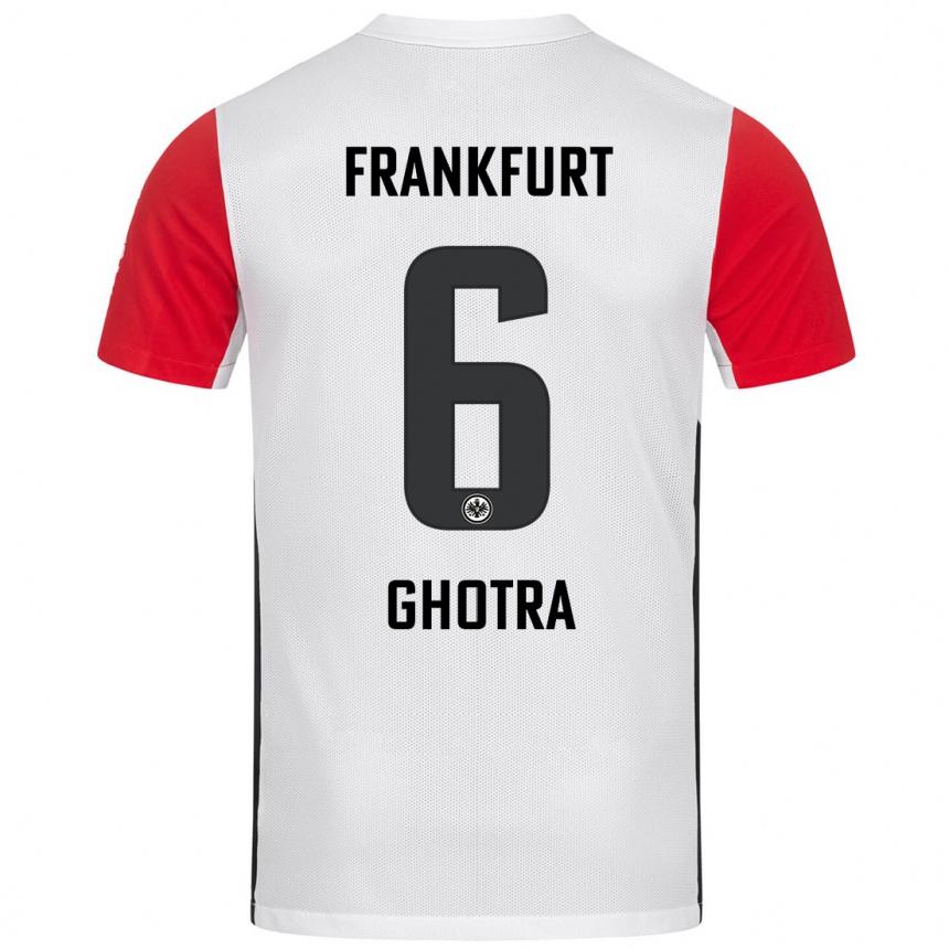 Enfant Football Maillot Harpreet Ghotra #6 Blanc Rouge Tenues Domicile 2024/25 Canada