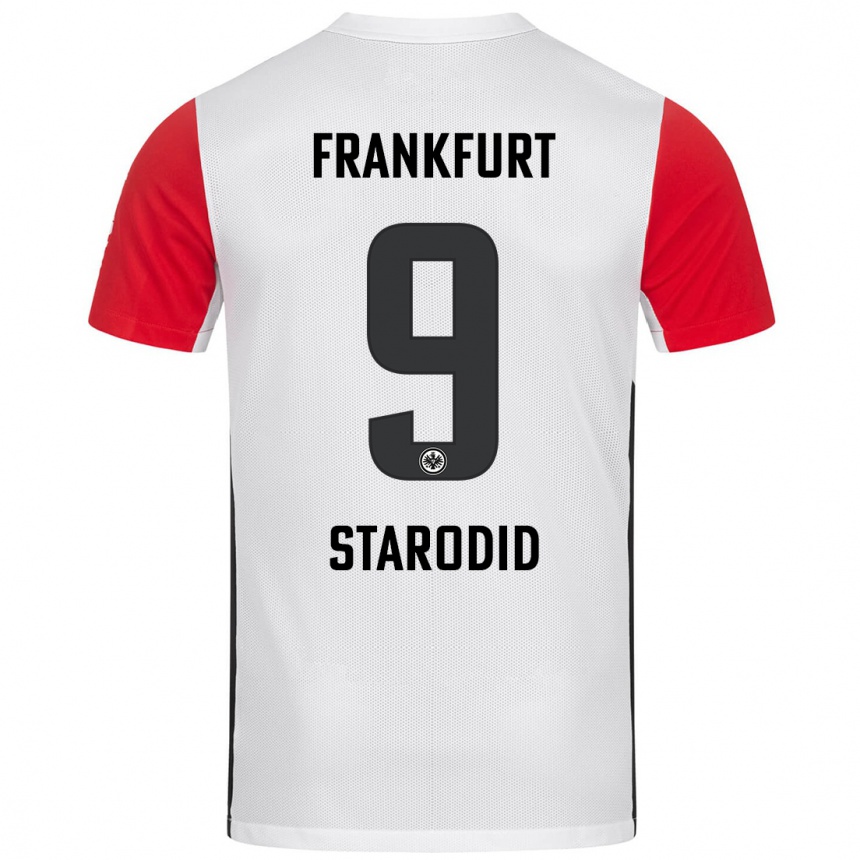 Kids Football Daniel Starodid #9 White Red Home Jersey 2024/25 T-Shirt Canada