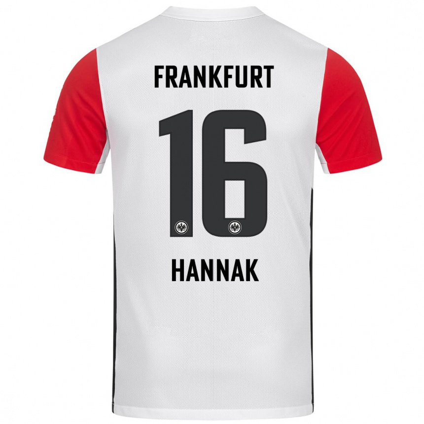 Enfant Football Maillot Tim Hannak #16 Blanc Rouge Tenues Domicile 2024/25 Canada