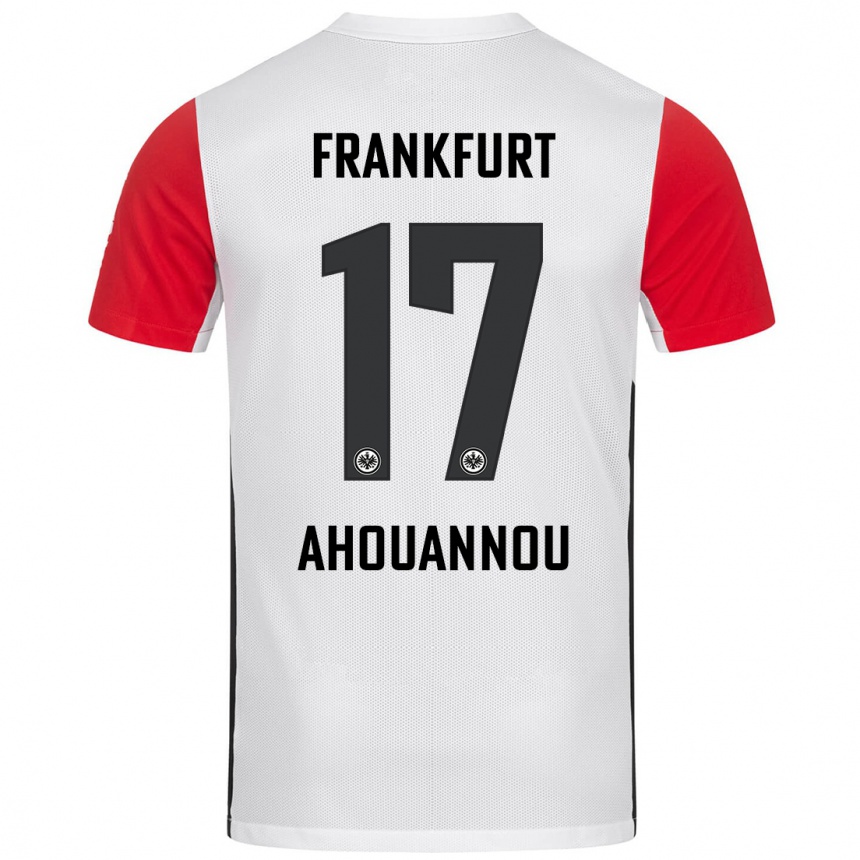 Enfant Football Maillot Yannis Ahouannou #17 Blanc Rouge Tenues Domicile 2024/25 Canada