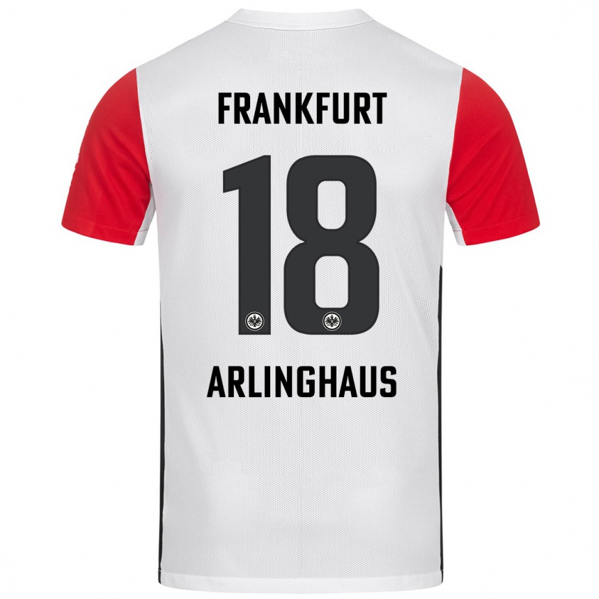 Enfant Football Maillot Max Arlinghaus #18 Blanc Rouge Tenues Domicile 2024/25 Canada