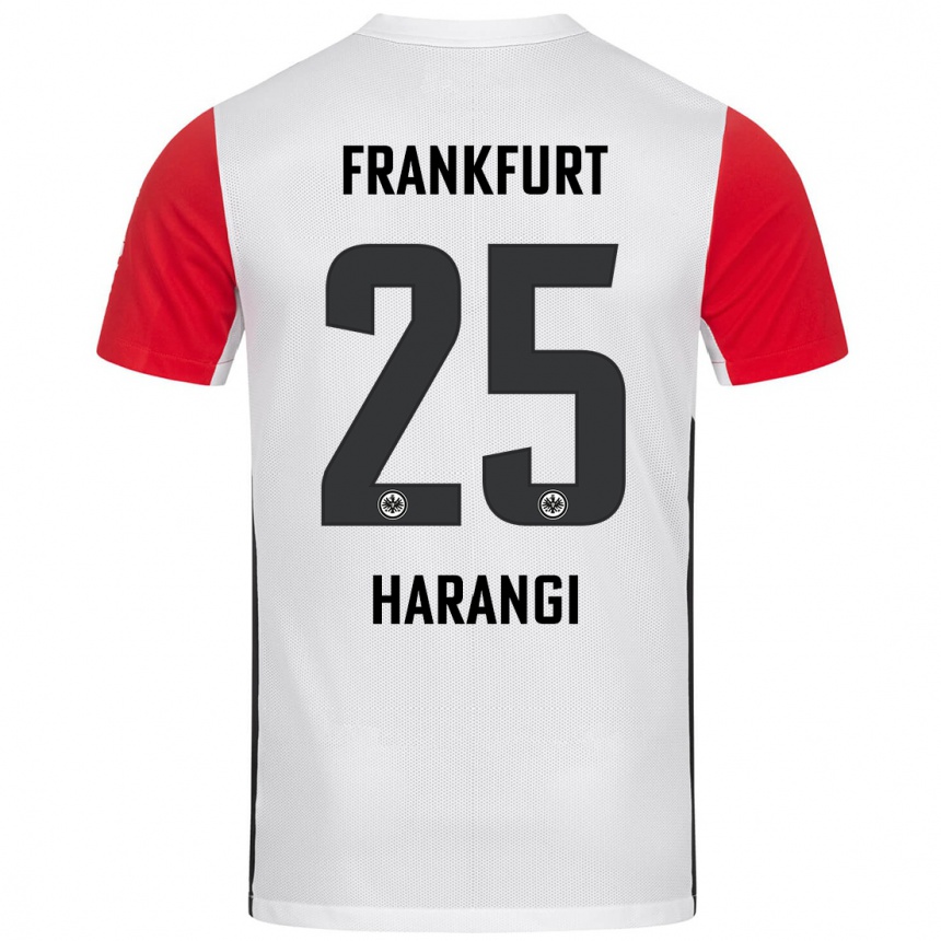 Kids Football Aiden Harangi #25 White Red Home Jersey 2024/25 T-Shirt Canada