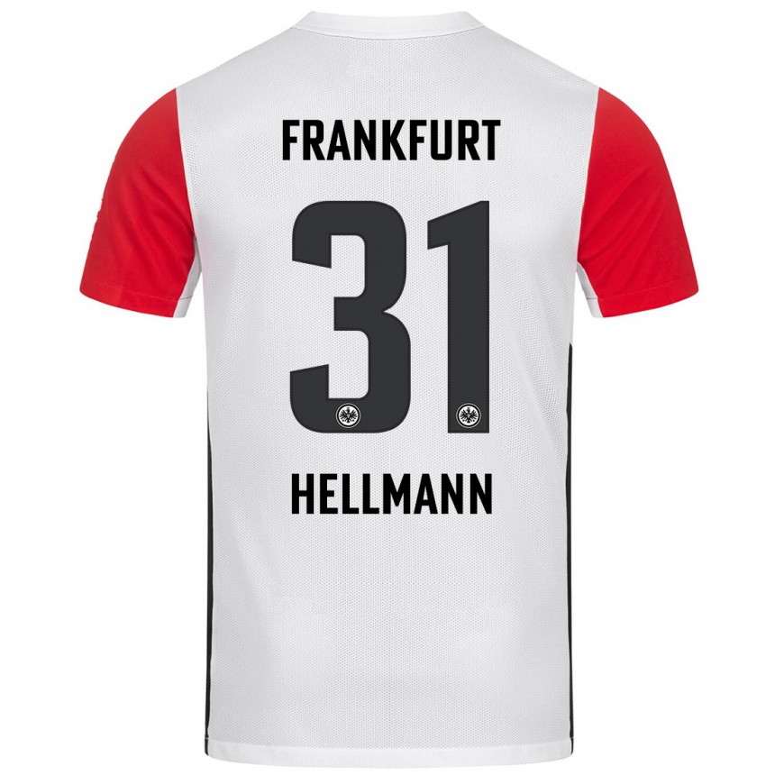 Kids Football Melvin Hellmann #31 White Red Home Jersey 2024/25 T-Shirt Canada