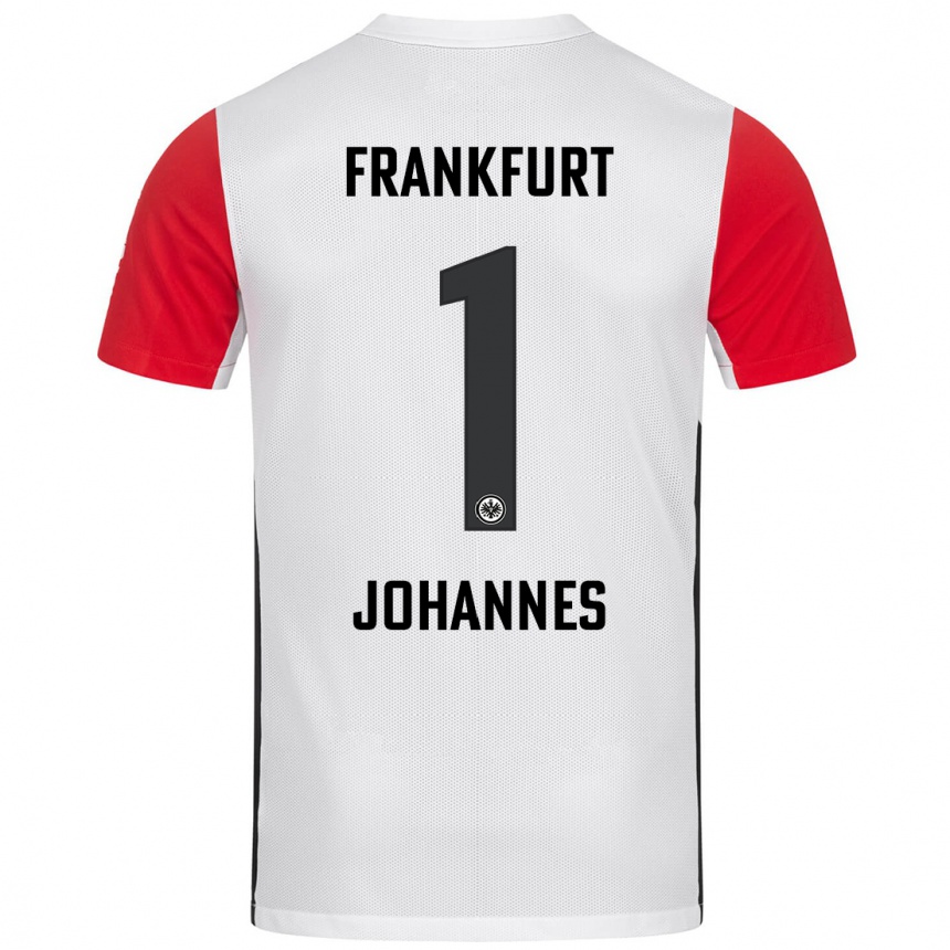 Kids Football Stina Johannes #1 White Red Home Jersey 2024/25 T-Shirt Canada