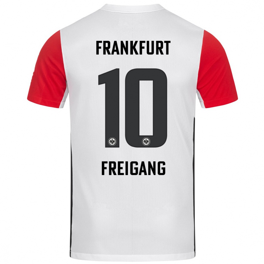 Enfant Football Maillot Laura Freigang #10 Blanc Rouge Tenues Domicile 2024/25 Canada