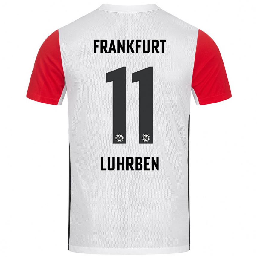 Kids Football Nina Lührßen #11 White Red Home Jersey 2024/25 T-Shirt Canada