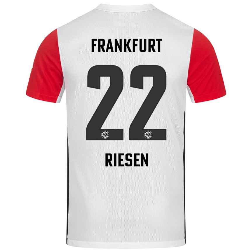 Enfant Football Maillot Nadine Riesen #22 Blanc Rouge Tenues Domicile 2024/25 Canada