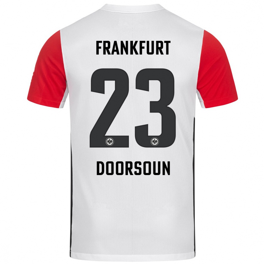 Kids Football Sara Doorsoun-Khajeh #23 White Red Home Jersey 2024/25 T-Shirt Canada