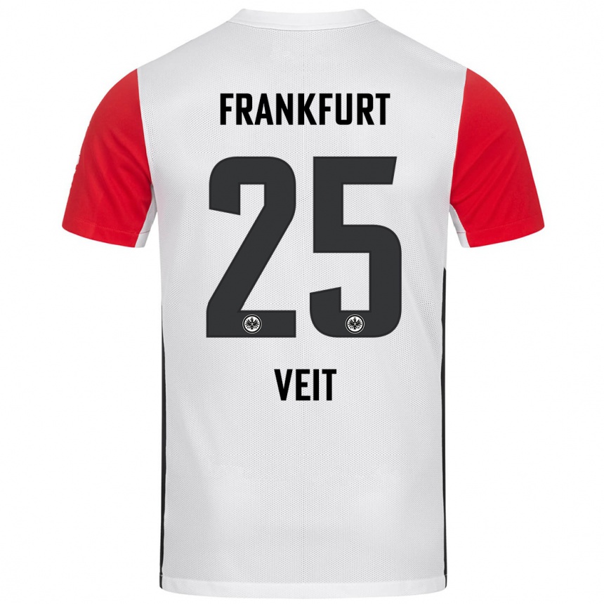 Enfant Football Maillot Jella Veit #25 Blanc Rouge Tenues Domicile 2024/25 Canada