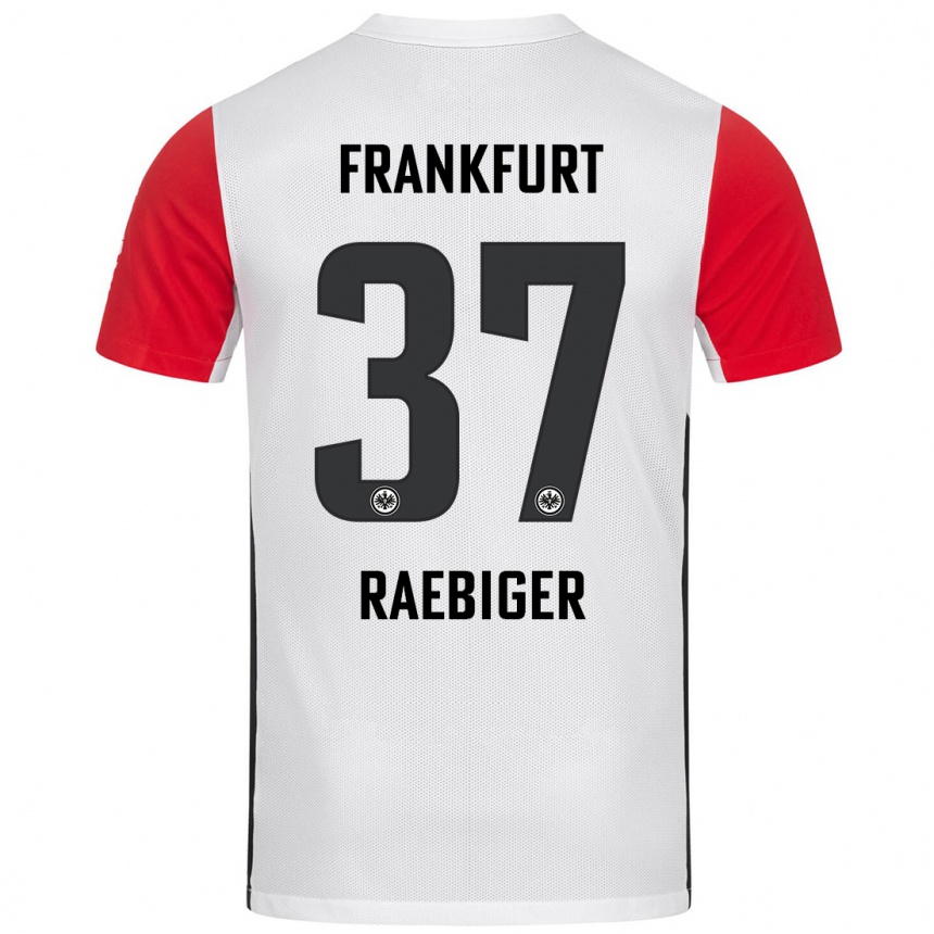 Enfant Football Maillot Sidney Raebiger #37 Blanc Rouge Tenues Domicile 2024/25 Canada