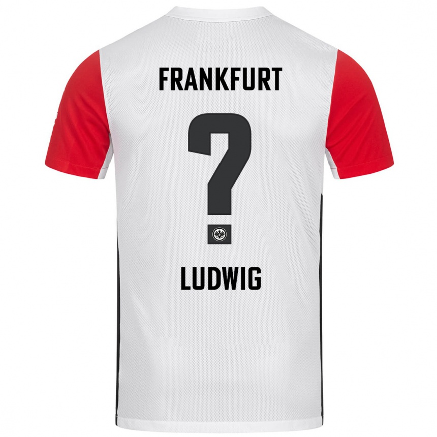 Kids Football Finn Ludwig #0 White Red Home Jersey 2024/25 T-Shirt Canada