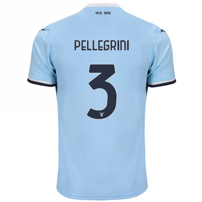 Enfant Football Maillot Luca Pellegrini #3 Bleu Tenues Domicile 2024/25 Canada