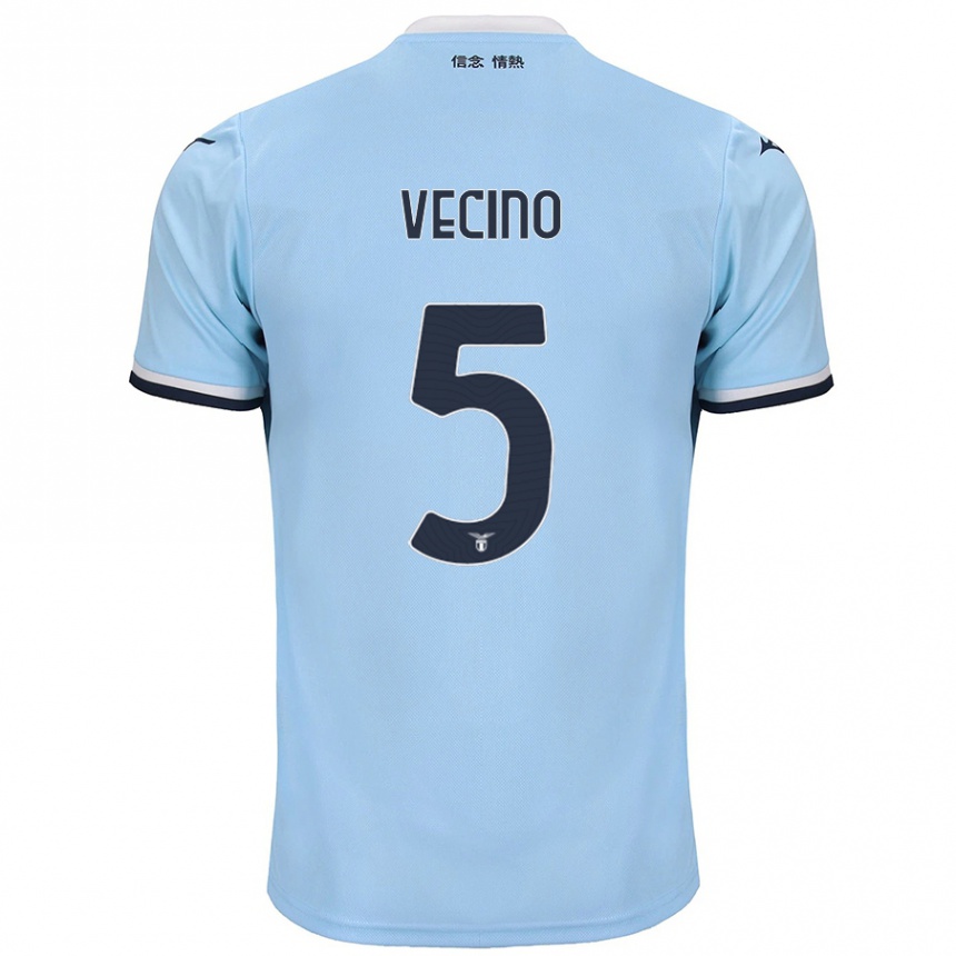 Kids Football Matías Vecino #5 Blue Home Jersey 2024/25 T-Shirt Canada