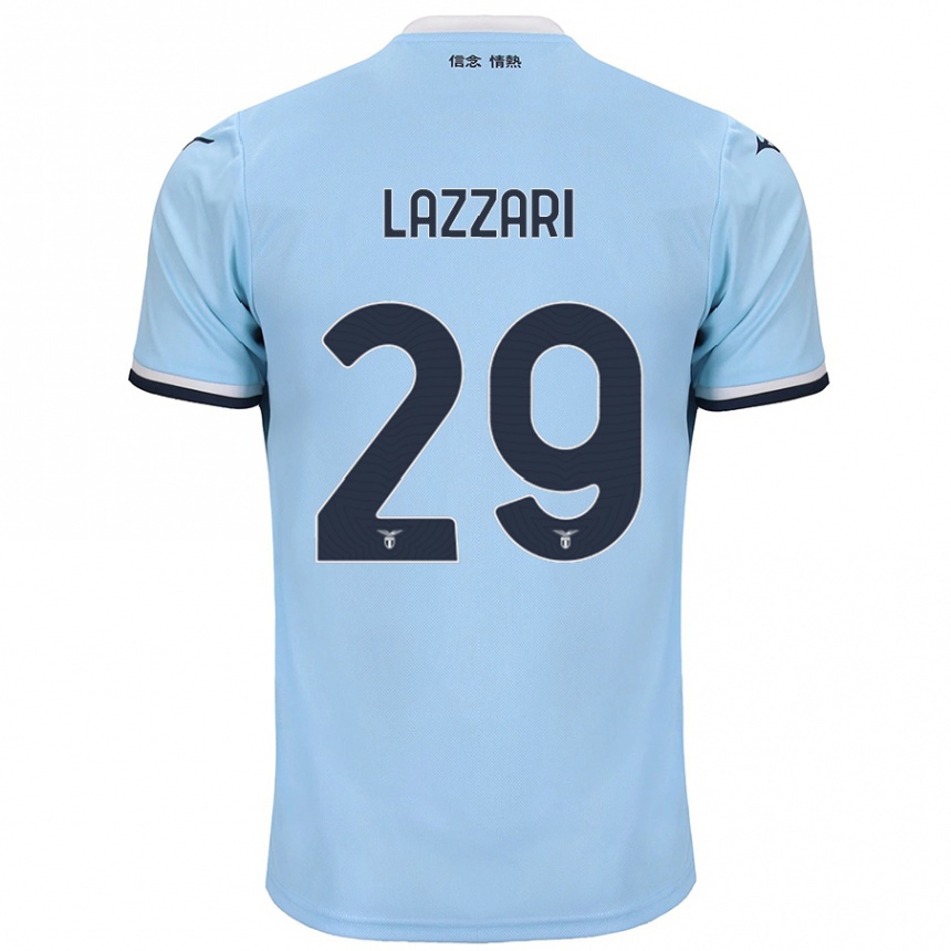 Kids Football Manuel Lazzari #29 Blue Home Jersey 2024/25 T-Shirt Canada