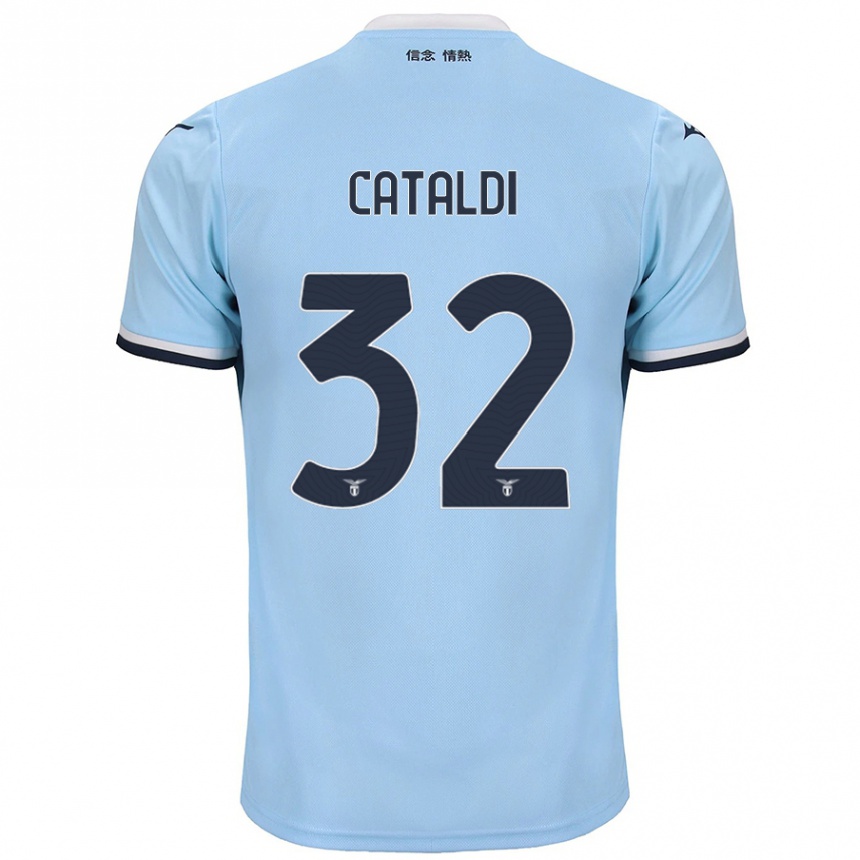 Kids Football Danilo Cataldi #32 Blue Home Jersey 2024/25 T-Shirt Canada