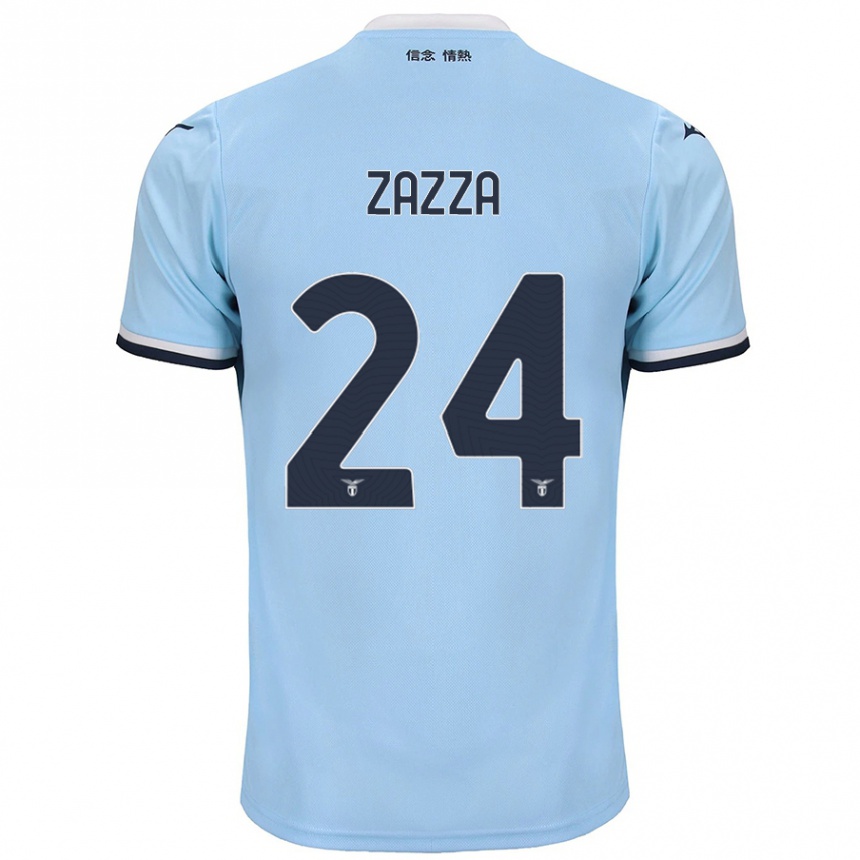 Kids Football Matteo Zazza #24 Blue Home Jersey 2024/25 T-Shirt Canada