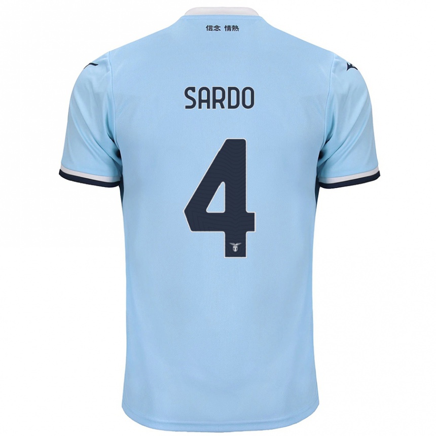 Kids Football Jacopo Sardo #4 Blue Home Jersey 2024/25 T-Shirt Canada