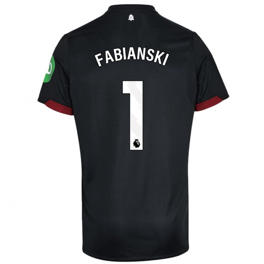 Enfant Football Maillot Lukasz Fabianski #1 Noir Blanc Tenues Extérieur 2024/25 Canada