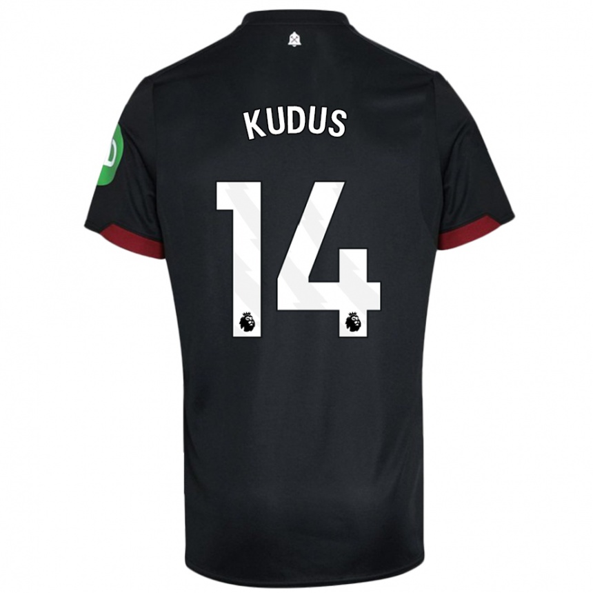 Enfant Football Maillot Mohammed Kudus #14 Noir Blanc Tenues Extérieur 2024/25 Canada