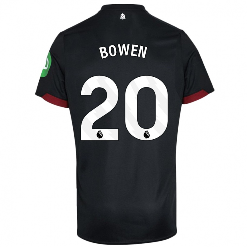 Kids Football Jarrod Bowen #20 Black White Away Jersey 2024/25 T-Shirt Canada