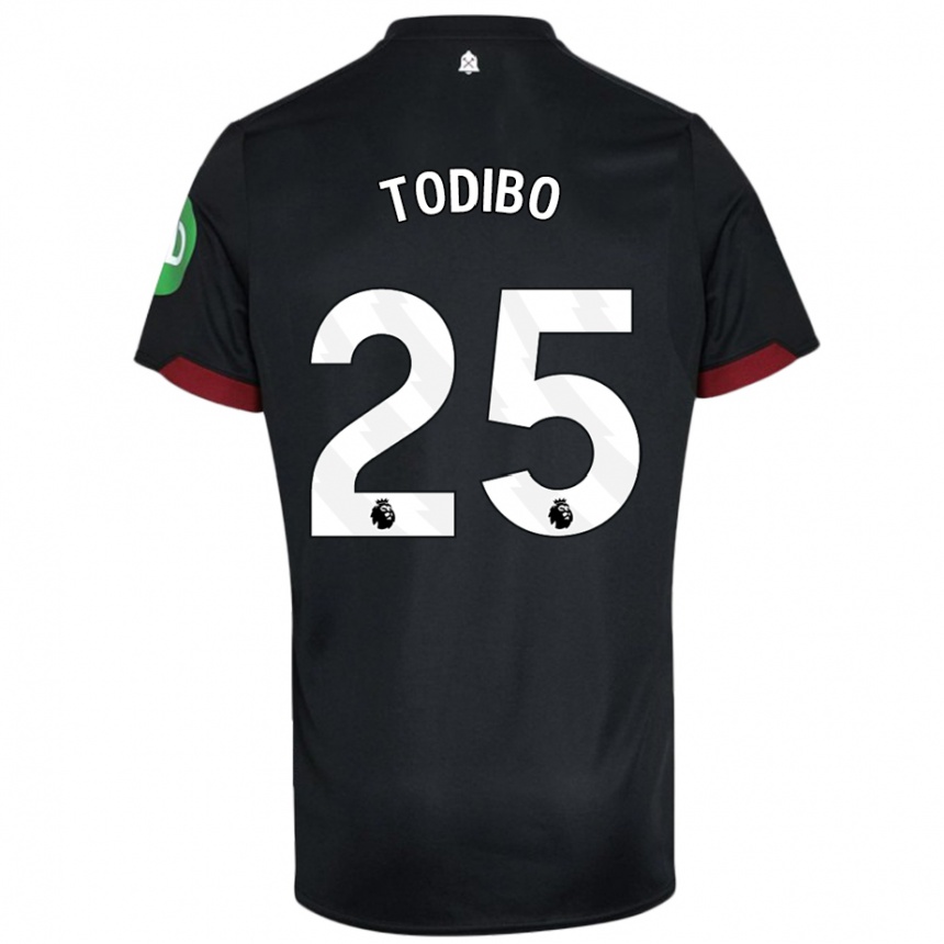 Kids Football Jean-Clair Todibo #25 Black White Away Jersey 2024/25 T-Shirt Canada