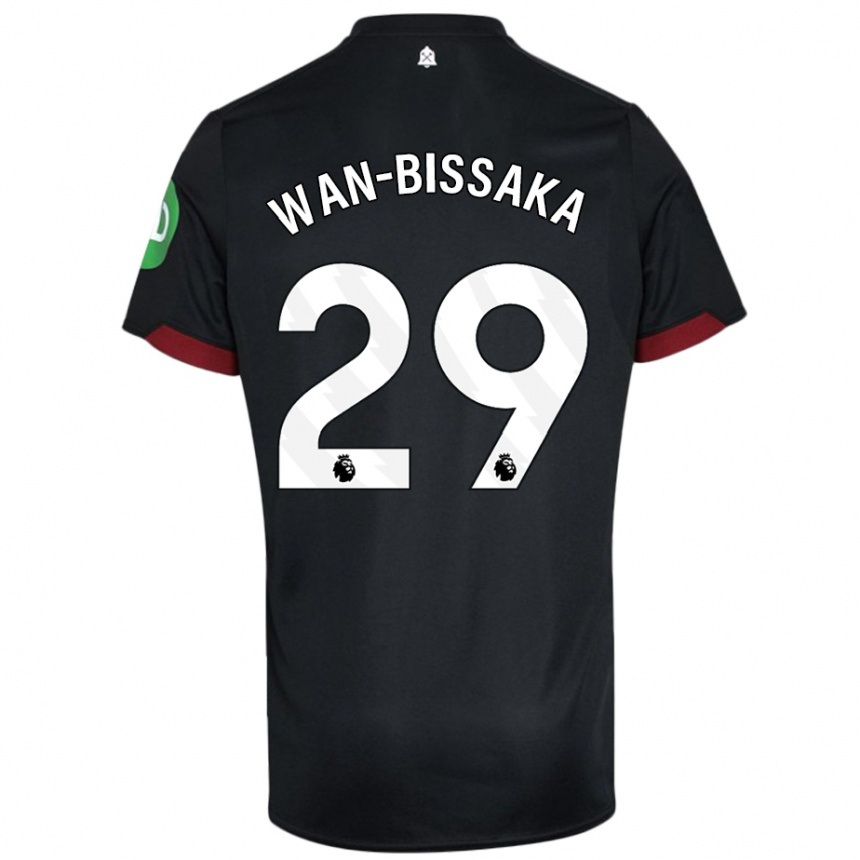 Enfant Football Maillot Aaron Wan-Bissaka #29 Noir Blanc Tenues Extérieur 2024/25 Canada