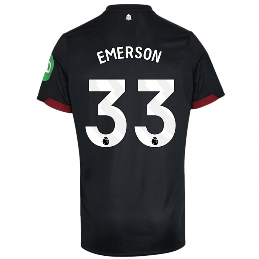 Kids Football Emerson Palmieri #33 Black White Away Jersey 2024/25 T-Shirt Canada