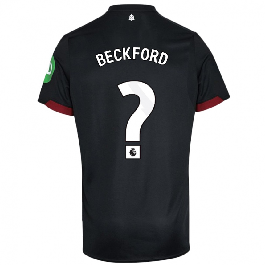 Enfant Football Maillot Lewis Beckford #0 Noir Blanc Tenues Extérieur 2024/25 Canada