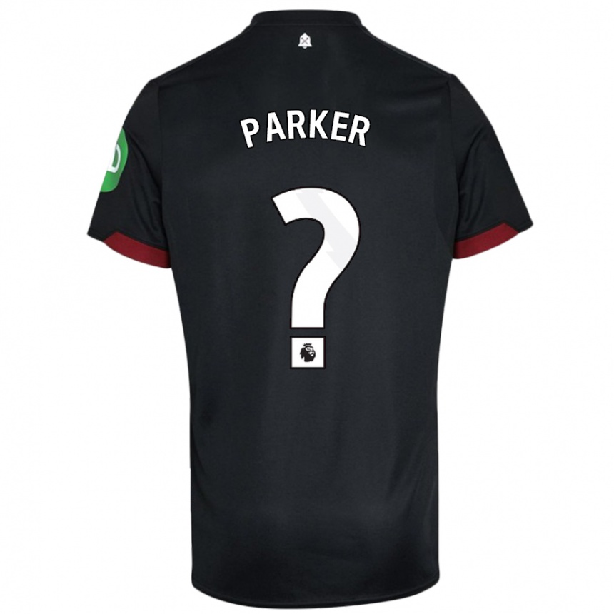 Enfant Football Maillot Xavier Parker #0 Noir Blanc Tenues Extérieur 2024/25 Canada