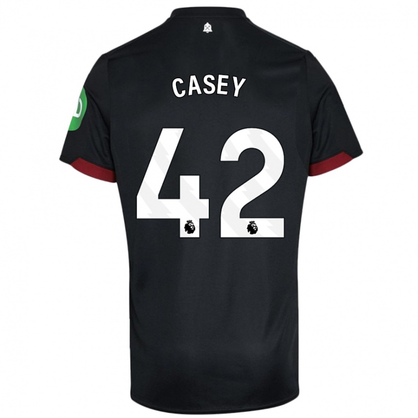 Enfant Football Maillot Kaelan Casey #42 Noir Blanc Tenues Extérieur 2024/25 Canada