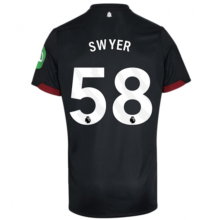 Enfant Football Maillot Kamarai Swyer #58 Noir Blanc Tenues Extérieur 2024/25 Canada