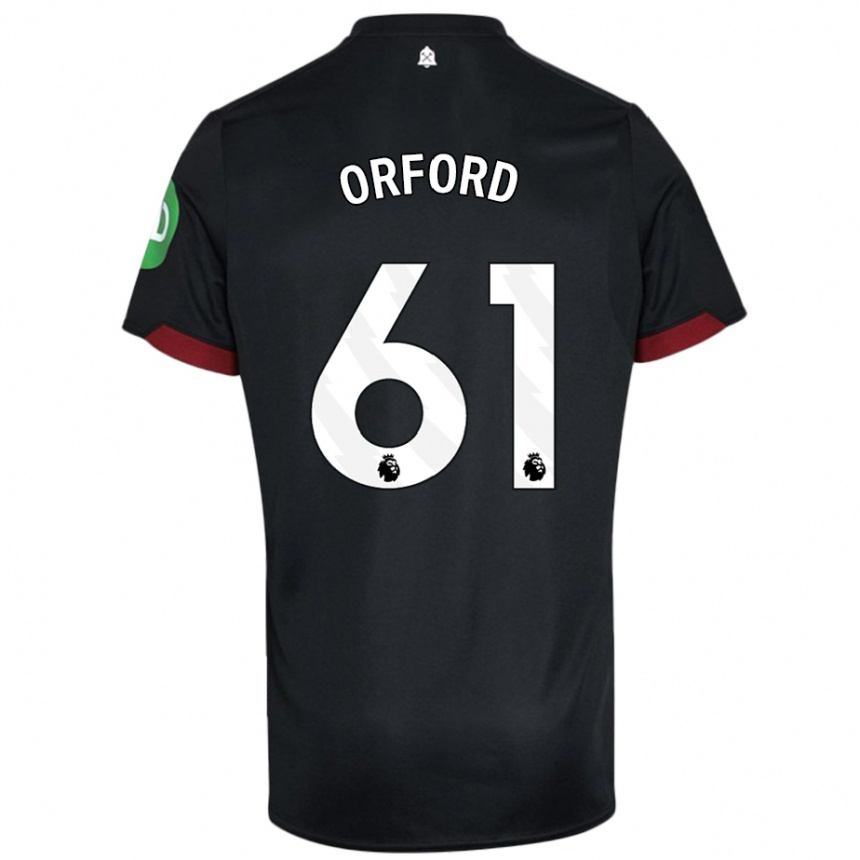 Kids Football Lewis Orford #61 Black White Away Jersey 2024/25 T-Shirt Canada