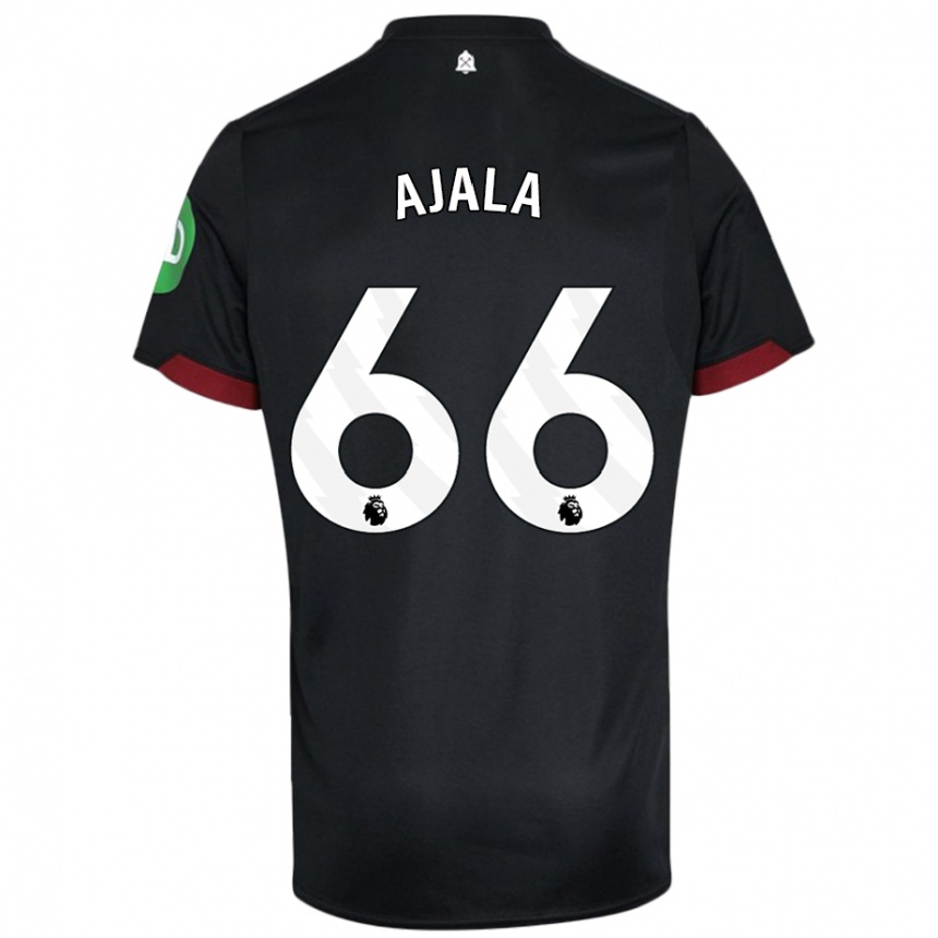 Kids Football Joshua Ajala #66 Black White Away Jersey 2024/25 T-Shirt Canada