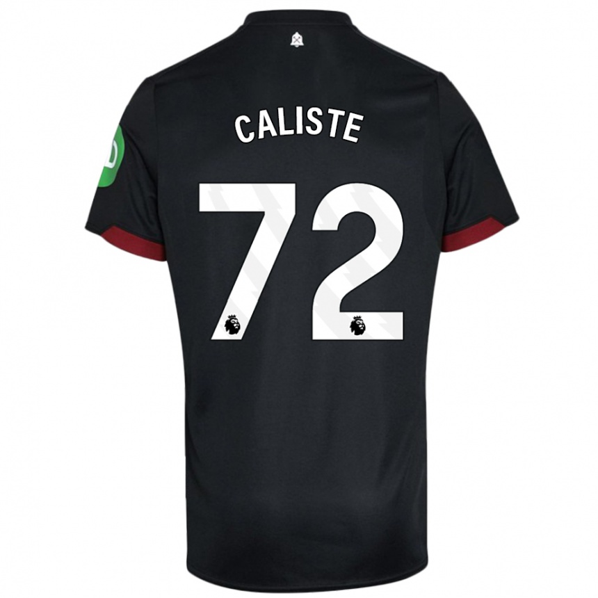 Kids Football Gabriel Caliste #72 Black White Away Jersey 2024/25 T-Shirt Canada