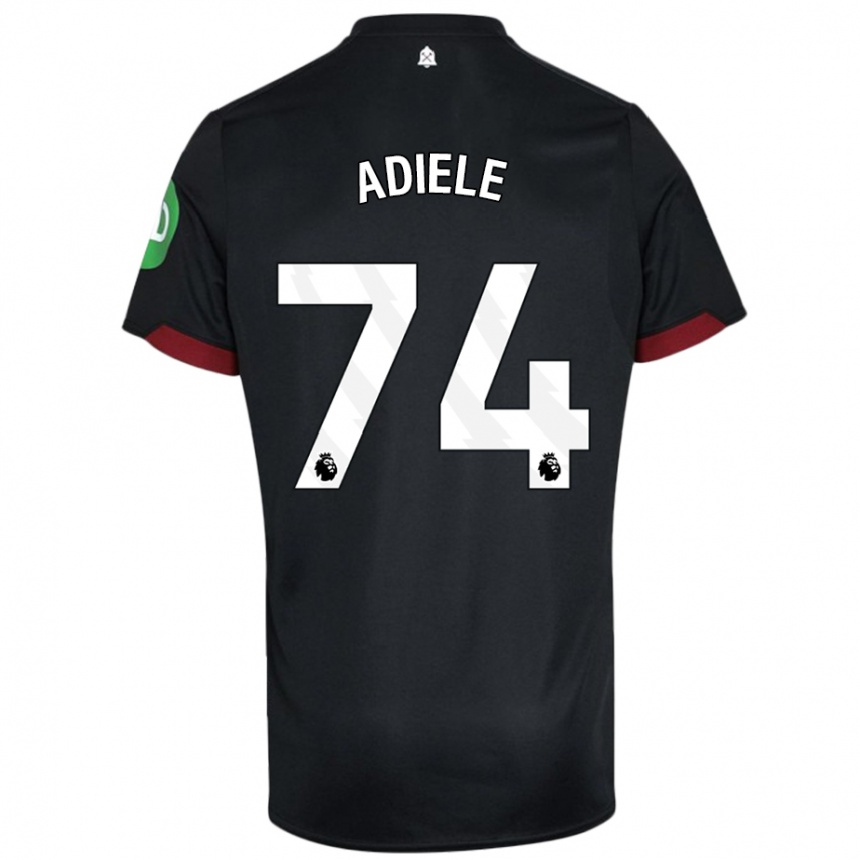 Enfant Football Maillot Emeka Adiele #74 Noir Blanc Tenues Extérieur 2024/25 Canada