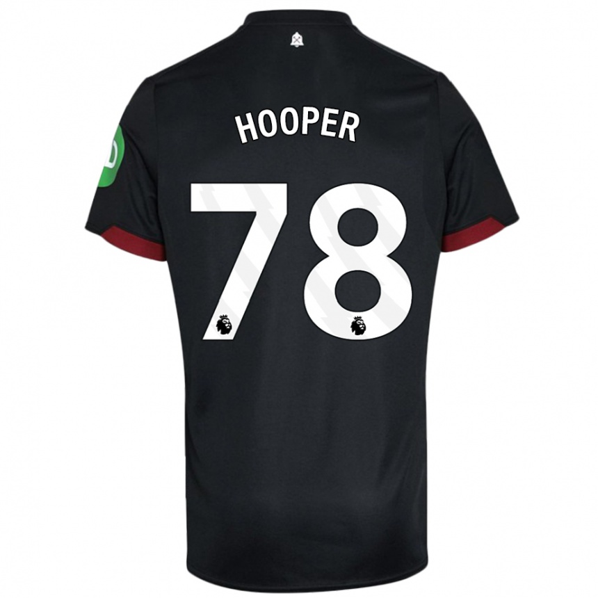 Kids Football Finley Hooper #78 Black White Away Jersey 2024/25 T-Shirt Canada