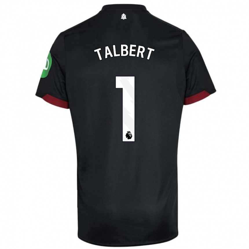 Enfant Football Maillot Katelin Talbert #1 Noir Blanc Tenues Extérieur 2024/25 Canada