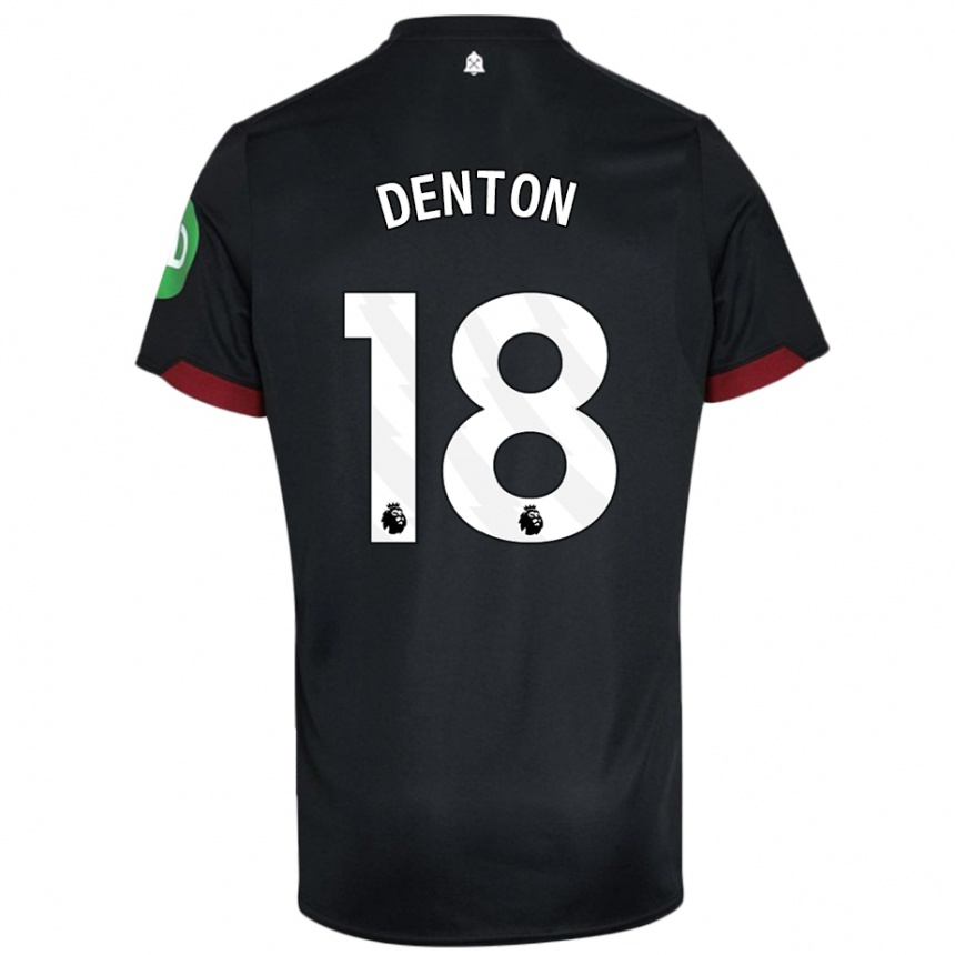 Kids Football Anouk Denton #18 Black White Away Jersey 2024/25 T-Shirt Canada