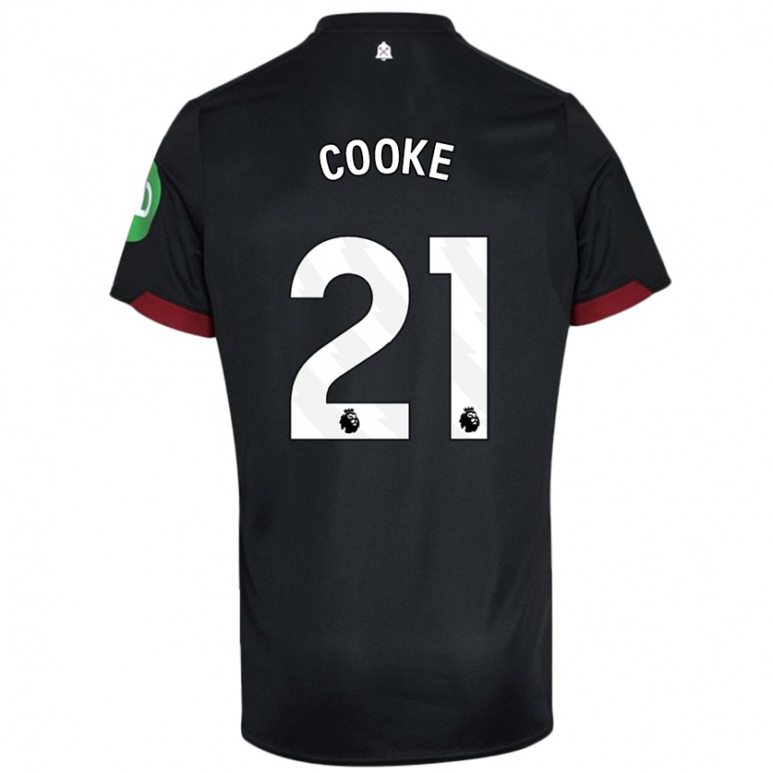 Kids Football Shannon Cooke #21 Black White Away Jersey 2024/25 T-Shirt Canada