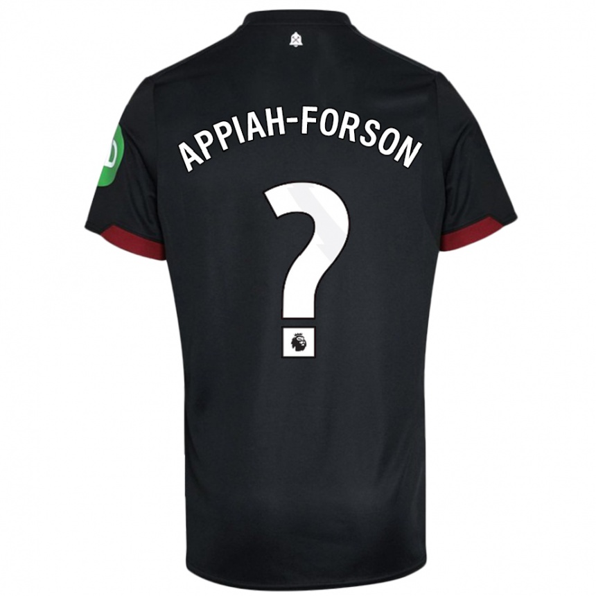 Enfant Football Maillot Keenan Appiah-Forson #0 Noir Blanc Tenues Extérieur 2024/25 Canada